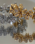 Blütenkrone - Edelstahl Ring mit Zirkon