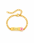 Gravierbares Baby/Kinderarmband mit Blume