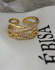 Nova - Verstellbarer Edelstahl Ring mit Zirkon