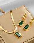 Smaragdgeflüster-Set 18K vergoldet
