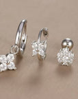 Three and Shine - Edelstahl Ohrringe mit Zirkon