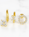 Triple Charm - Edelstahl Ohrringen Set mit Zirkon