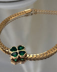 Kleeblatt - 18K vergoldetes Armband mit Zirkon