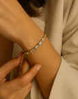 Aventurine - Edelstahl Armband mit Zirkon