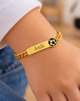 Gravierbares Baby/Kinderarmband mit Fussball