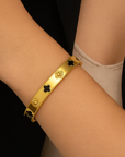 Five Leaf clover - 18K vergoldeter Armreif
