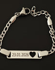 Baby/Kind Gravur Armband mit Herzausschnitt