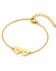 Gravierbares Armband mit Doppelherz