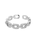 Twist - Verstellbarer Edelstahl Ring mit Zirkon