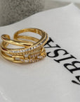 Nova - Verstellbarer Edelstahl Ring mit Zirkon