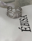 Elara - Doppellagiger Edelstahl Zirkonring