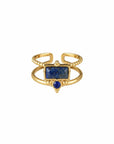 Doppelreihiger Ring mit Naturstein