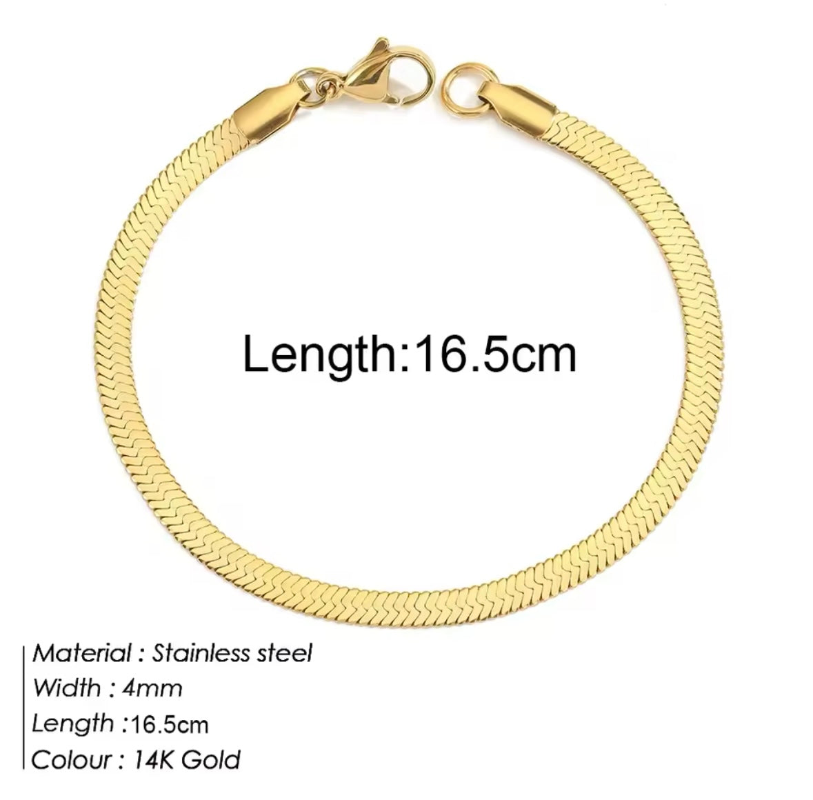 Snake skin Armband 14K vergoldet