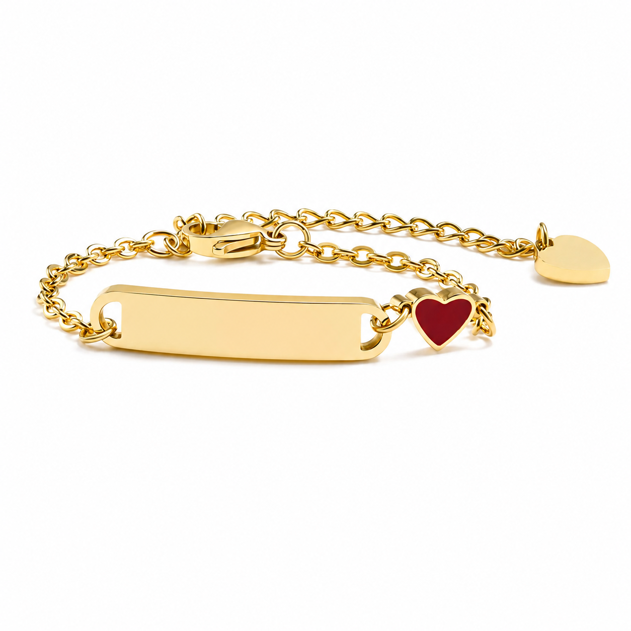 Baby/Kind Armband mit rotem Herz | Edelstahl