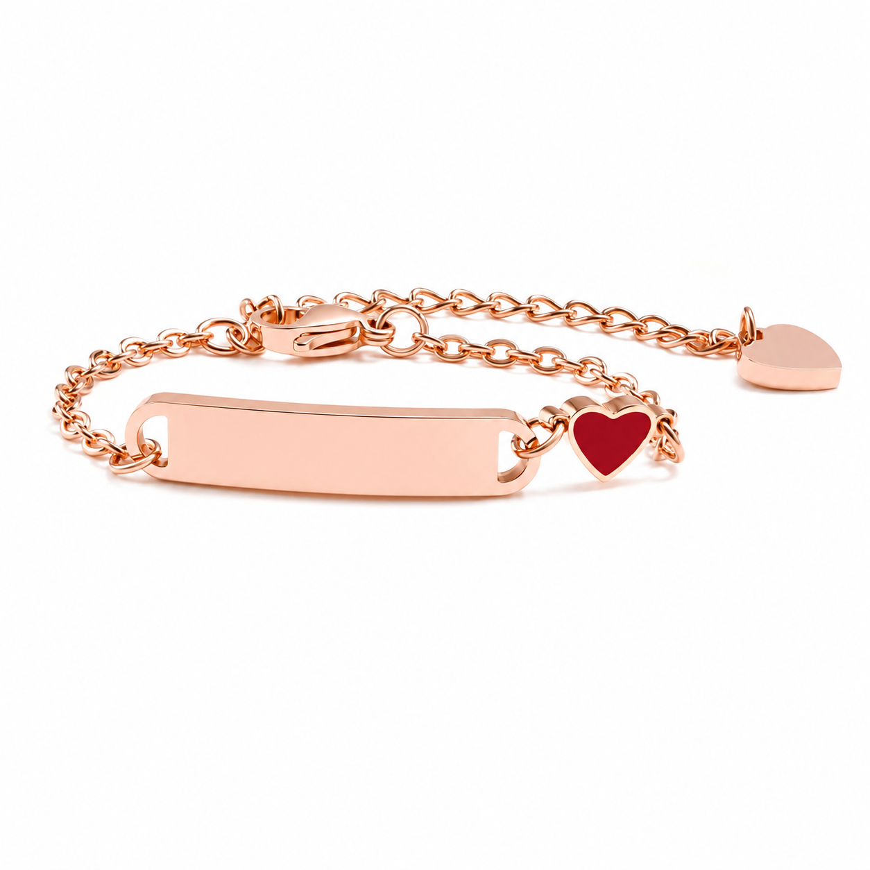 Baby/Kind Armband mit rotem Herz | Edelstahl