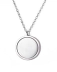 Gravur-Halskette mit drehbarem Plättchen|Edelstahl|