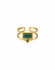 Doppelreihiger Ring mit Naturstein