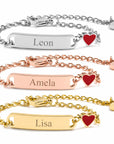 Gravierbares Baby/Kind Armband mit rotem Herz