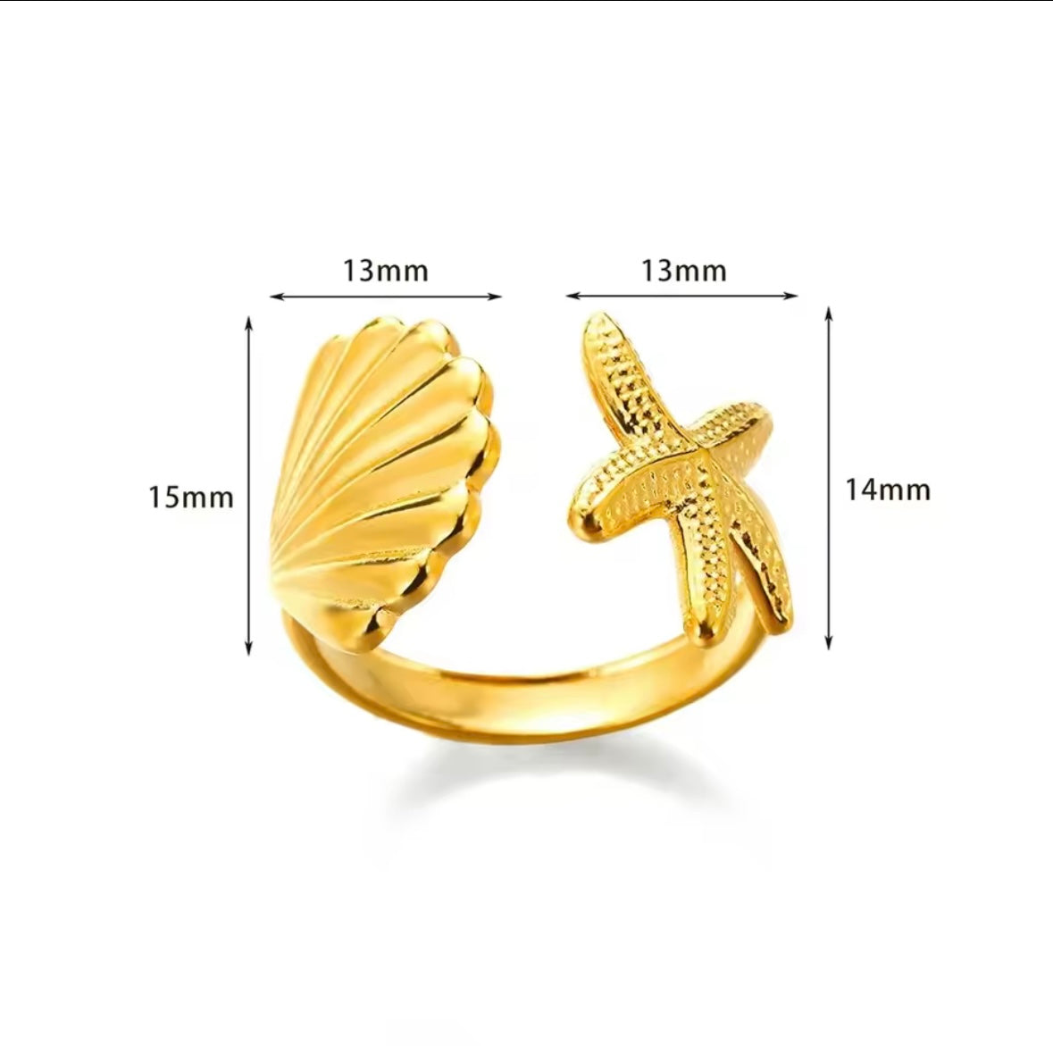 Shell - Verstellbarer Edelstahl Ring