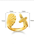 Shell - Verstellbarer Edelstahl Ring