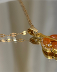 Feueropal Halskette 18K vergoldet