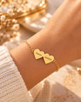 Gravierbares Armband mit Doppelherz