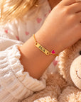 Gravierbares Baby/Kind Armband mit rotem Herz