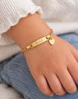 Gravierbares Baby/Kind Armband mit Herz Anhänger