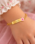 Gravierbares Baby/Kinderarmband mit Blume