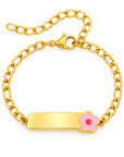 Gravierbares Baby/Kinderarmband mit Blume