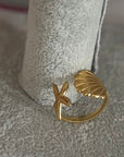Shell - Verstellbarer Edelstahl Ring