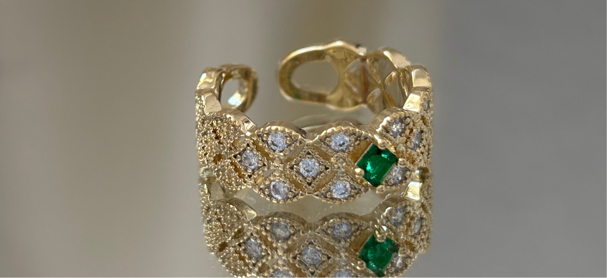 Diamantflair Ring 14K vergoldet