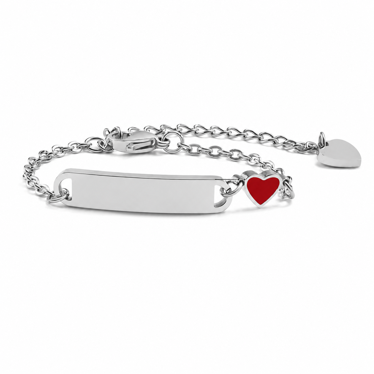 Baby/Kind Armband mit rotem Herz | Edelstahl