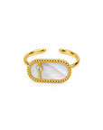 Aura Ring mit Naturstein