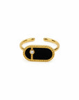 Aura Ring mit Naturstein